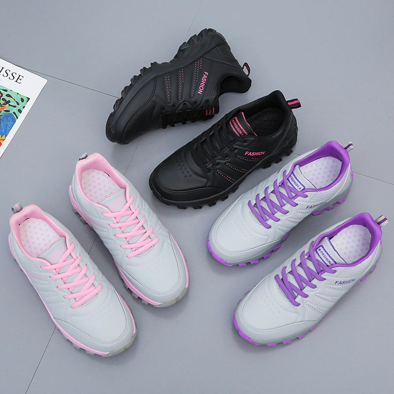 Flat Women's Shoes Autumn And Winter Leather Sneakers Women